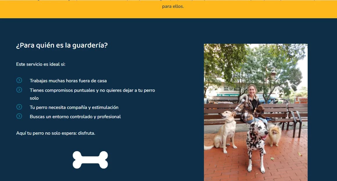 Página de guardería canina de Sarucan en Vitoria con fotos reales